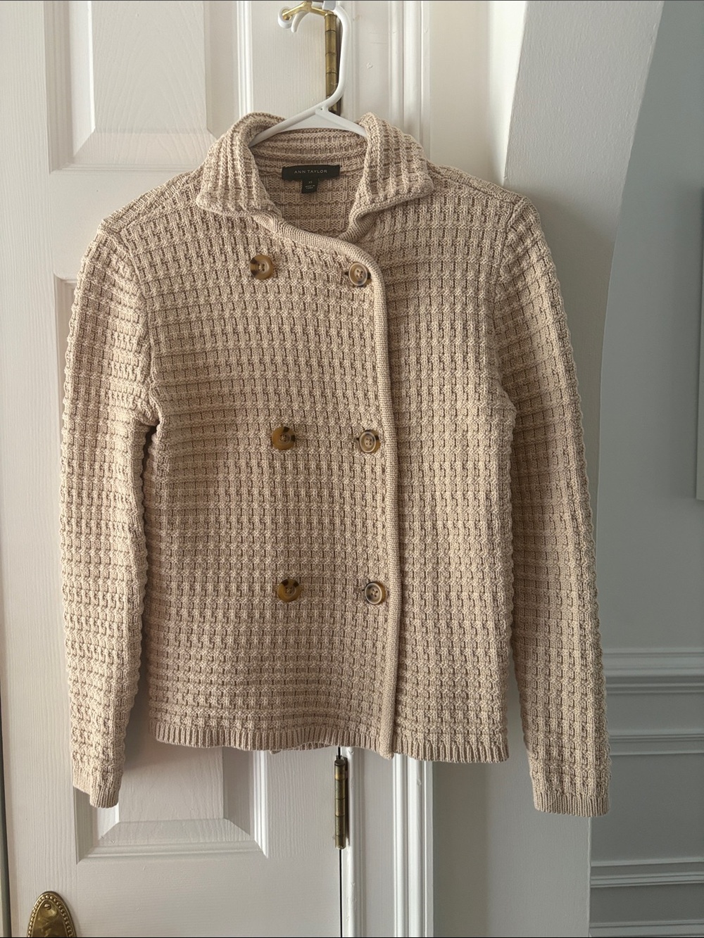 Ann Taylor Textured Stitch Sweater Jacket XS